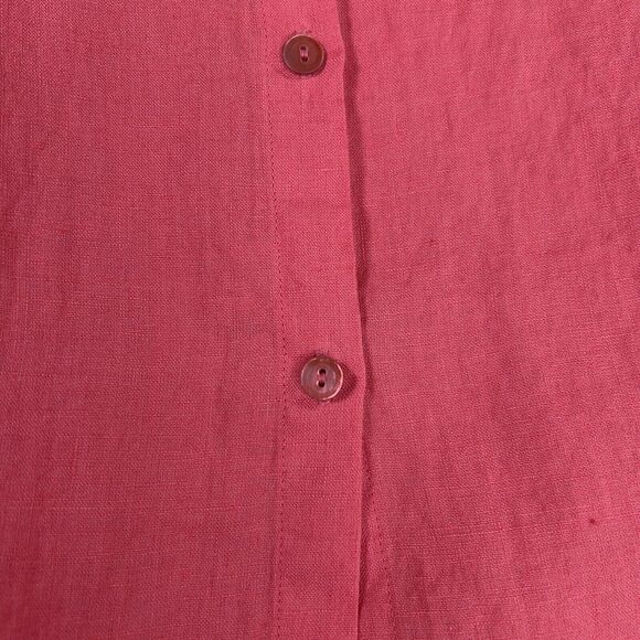 Eileen Fisher Linen Button Up Tunic Shirt Women's Sz 1X Coral Sequin MSRP $208 - Picture 12 of 16